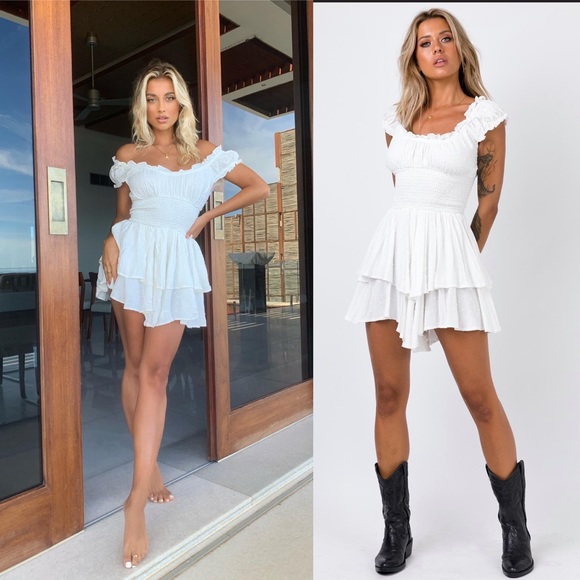Princess Polly Pants & Jumpsuits | Princess Polly Love Galore Ruffle Smocked Romper | Poshmark